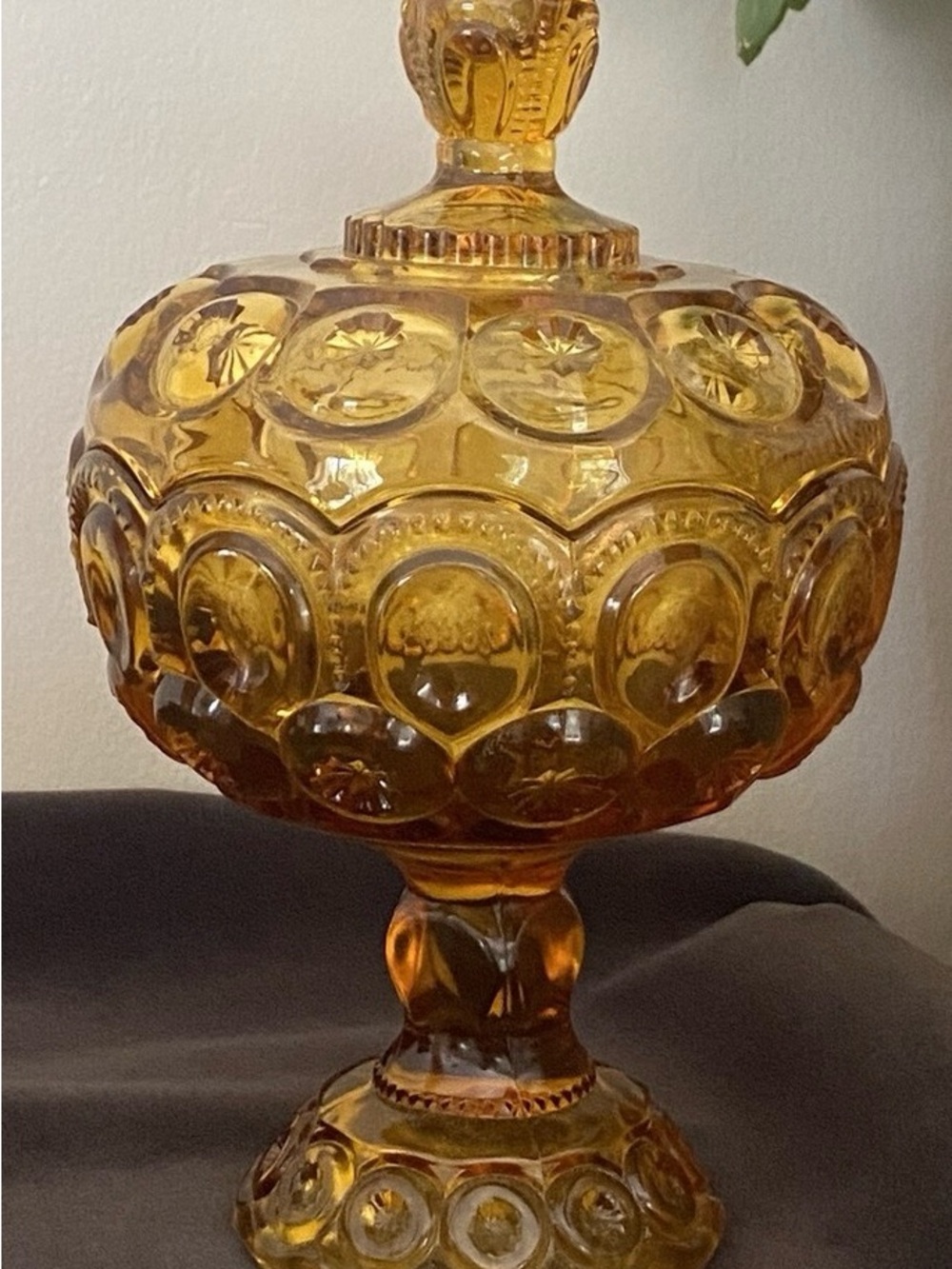 LE SMITH VINTAGE MOON AND STARS LARGE CANDY DISH WITH LID
